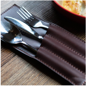Bolsa de cuero PU para cubiertos, funda desechable para cuchillo, tenedor, funda para vajilla para fiesta, boda, decoraciones navideñas, MOQ 10 Uds. - Product Image 5