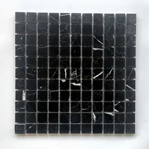 China Home Decor Square Marble Mosaic Black Mosaic Tile 30x30