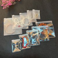 Sac à bijoux transparent à fermeture éclair en PVC personnalisé avec propre logo petit emballage en plastique pour colliers et bijoux