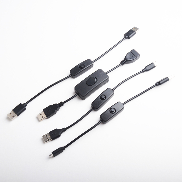USB C Switch Extension Cable USB TYPE C Extension Cord with On/Off Power Switch Cable  MICROUSB5Pin USB2.0