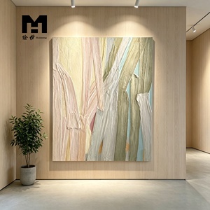 Décoration murale moderne minimaliste abstraite, <span class=keywords><strong>tissu</strong></span> texturé 3D, tricoté, peint à la main, <span class=keywords><strong>peinture</strong></span> murale décorative pour salon - Product Image 3