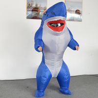Costume gonflable géant bleu grande tête requin personnalisé Costume gonflable commercial pour adulte