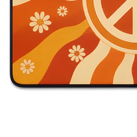 Tapis de pique-nique rétro avec signe de paix des années 70, tapis de table Sunburst, imperméable, antidérapant, utilisation multi-scènes