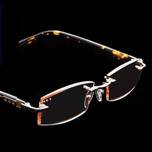Montures optiques métalliques de haute qualité pour hommes, <span class=keywords><strong>lunettes</strong></span> d'<span class=keywords><strong>ordinateur</strong></span> sans monture, verres progressifs anti-lumière bleue avec charnières - Product Image 2