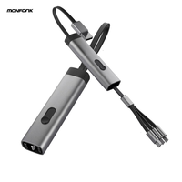 Monfonk kabel Data pengisian daya cepat, kabel Data penyimpan pengisian daya 3 in 1 untuk iPhone dan Xiaomi