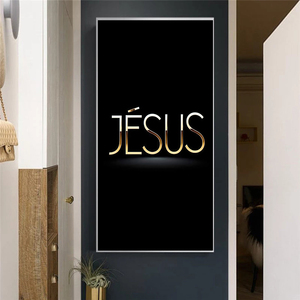 Tranh Treo Tường Nghệ Thuật Thiên Chúa Giáo Chữ Cái Tiếng Anh Jesus Tranh Vải Bố Sang Trọng Để Trang Trí Nhà Cửa Cuadros Trang Trí Phòng Khách - Product Image 2