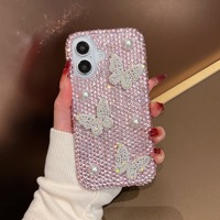 Coque de téléphone portable en diamant étincelant de luxe haut de gamme pour iPhone 17 16 Pro Max 15 14 13-Accessoire de luxe haut de gamme