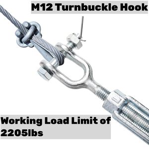 Tendeur à mâchoires galvanisé en acier inoxydable 304 M5, robuste, pour câbles, cordes métalliques et voiles d'ombrage - Product Image 3