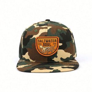 Custom Inner Tape Printed Adult Size 6 Panel Structured Woven <b>Patch</b> Camo Snapback Cap Hats - Product Image 2