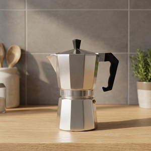 Cafetière Moka Classique en Aluminium pour Plaque de Cuisson avec Couvercle et Isolation Thermique 0-6 Heures de la Marque Tendance - Product Image 3