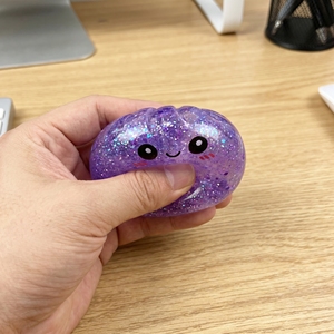Sequins New Cute Smile Face Dumpling <b>Squishy</b> EVA Stress Ball Toy for 5 to 7 Years Mystery Box - Product Image 4