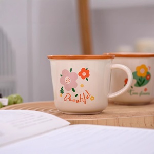 Taza de Cerámica con Bonito Diseño Floral, Resistente a Altas Temperaturas, Linda Taza de Café con Diseño de Dibujos Animados para Niños, para Uso Doméstico - Product Image 4