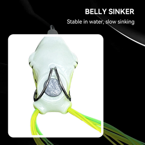 Esca Classica a Forma di Rana, Esca per Pesca a Mosca, Set di Rane Bioniche, Esca Artificiale Nera Specializzata per Lanci Lunghi - Product Image 3