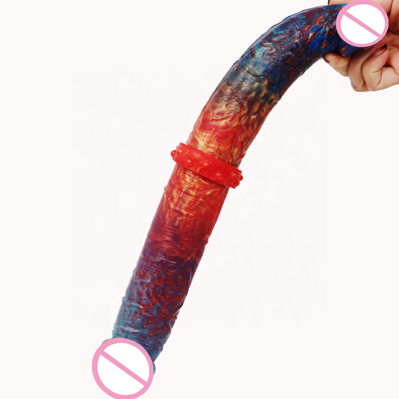 Rubber Rod 36cm Streamer Color Dildo - 100% Waterproof Silicone Sex Device  for Adults