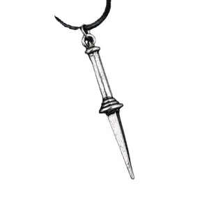 Supernatural Inspired Angel Sword Dagger Pendant Leather Necklace