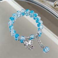 Cristal Glaçure Perlé Bracelet Bijoux Diamant Papillon Charme Perles Bracelet Fantaisie Popcorn Craquelé Cristal Perles Bracelet