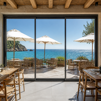 Ventana Corredera de Aluminio con Dimensiones Personalizadas, Doble Acristalamiento, Vidrio Templado Low-E con Mosquitera para Balcón de Villa
