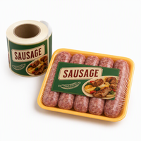 Étiquettes alimentaires personnalisées pour saucisses - Rouleaux d'autocollants adhésifs en vinyle imperméables pour l'emballage de la viande