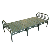 Lit pliant simple réglable 6 positions JUNYI, vert, entièrement en acier renforcé, 196x80x36cm, pour la sieste au bureau