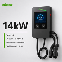 Nouvelle borne de recharge murale pour véhicules électriques 14 kW AC Type 2 OCPP 1.6 32A monophasée IP54 pour maison et parking