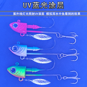 เหยื่อตกปลาทะเลจูซาน แบบมีหัวจิ๊กพร้อมใบพัดสีแดง สำหรับตกปลาทะเลน้ำเค็ม ตกปลาจากเรือ - Product Image 4