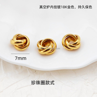 Entretoises à anneaux imbriqués 3-en-1 en acier inoxydable plaqué or PVD 18 carats, perles circulaires roulantes pour bijoux DIY (bracelet, collier, pendentif)