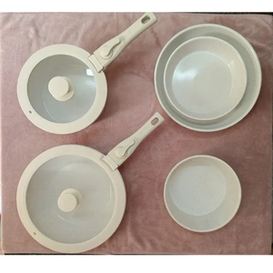 High Quality Ceramic Coated <b>Pot</b> Pan Glass Lids Detachable Soft touch Handles Non Stick 9-Piece Forged Aluminum Cookware <b>Set</b> - Product Image 3