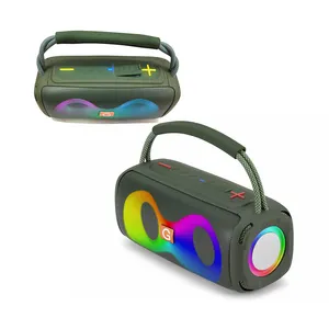 ET-312 Double 2 Zoll kabellos tragbarer Deep Bass Lautsprecher mit FM Radio LED buntes Licht DJ Party Bluetooth lautsprecher