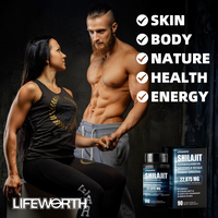 LIFEWORTH en Stock : Capsules de Shilajit de l'Himalaya à Potentiel Maximum avec Acide Fulvique et Oligo-éléments