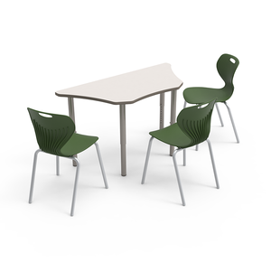 Mesa y silla de estudio para aula al por mayor, muebles de formación escolar, mesa de actividades trapezoidal de discusión funcional para estudiantes - Product Image 1