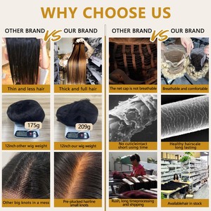 Cabello Brasileño Virgen Super Double Drawn Ombre T1B/99J Sin Pegamento, Pelucas de Cabello Humano con Frente de Encaje 4x4, Pelucas Cortas Tipo Bob - Product Image 5