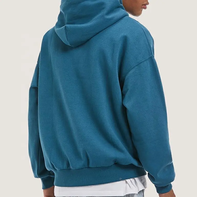 Aangepaste Brief Bedrukt Heren Franse Terry Drop Shoulder Hoodies Oversized Trui Met Capuchon, Zwaar Gewicht Hoodie Voor Heren