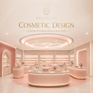 Vitrine de présentation de cosmétiques sur mesure de luxe, présentoir de maquillage pour magasin de beauté avec éclairage LED - Product Image 1