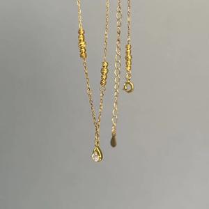 Collier pendentif goutte d'eau bleue de luxe français en argent pur S925, design de niche haut de gamme avec platine comme matériau principal - Product Image 3