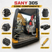 Excavatrice Sany SY305H d'occasion vérifiée, 31,5 tonnes, pelle sur chenilles robuste pour projets miniers, machine d'excavation Sany