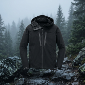 Blouson bomber en polaire coupe-vent noir pour homme, fermeture éclair, col Henry, respirant, séchage rapide, grande taille, pour l'automne, décontracté - Product Image 2
