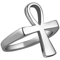 Anillo Ankh Egipcio de Acero Inoxidable con Diseño Personalizado, Antidesvanecimiento, Chapado en Oro Amarillo Pulido, Anillo Cruzado Chapado en Oro para Hombre