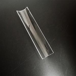 Tubo di quarzo semicerchio trasparente lucidato semicircolare reattore a tubo di quarzo di silice a cilindro semicircolare - Product Image 1