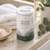 Boîte en carton personnalisée pour sels de bain avec couvercle hermétique pour l'emballage de sels minéraux de spa, marque privée, vente en gros, fournisseur d'usine OEM