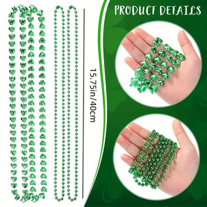 Collana in Plastica <span class=keywords><strong>per</strong></span> San Patrizio, Ciondolo a Forma di Trifoglio Irlandese e Cappello da Leprecauno, Catena con Perline, Decorazione <span class=keywords><strong>per</strong></span> <span class=keywords><strong>Feste</strong></span> - Product Image 2