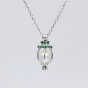 MYF Jaulas de perlas Plata 925 Medallón celta últimas mujeres colgante collar kit conjunto deseo perla jaulas plata 925 medallón celta - Product Image 4