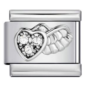 Charm 3D in Acciaio Inossidabile Bicolore con Cristalli e Strass, Forme Italiane: Cuore, Elefante, Stella, Ala, Zampa, 9mm, per <span class=keywords><strong>Bracciali</strong></span> Nomination - Product Image 5
