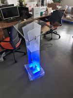 Atril de acrílico transparente con iluminación LED, plataforma de acrílico, podio, atril de acrílico con iluminación LED