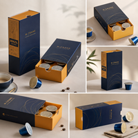 Boîte d'expédition personnalisée avec logo imprimé, boîte à capsules de café pour hôtel, emballage vide pour dosettes de café, boîte en papier
