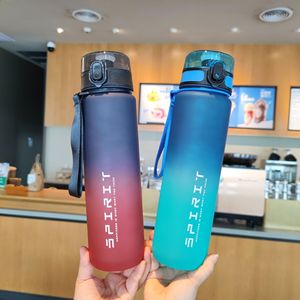 Gradient Plastic Water Bottle 1000Ml Bpa Free With Lid For Daily Use And Gifts - Product Image 2