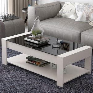 Living Room Furniture Set Tv Stand Cabinets Coffee <strong>Tables</strong> <strong>White</strong> Modern High Gloss Led Coffee <strong>Table</strong> <strong>End</strong> <strong>Table</strong> - Product Image 3