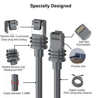 150FT Starlink Cable for Starlink Generation 3, 24AWG Wire Replacement Extension Starlink V3 Ethernet Cable Waterproof