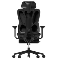 Chaise de bureau d'ordinateur Support lombaire Chaise ergonomique en maille de bureau exécutif avec repose-pieds réglables