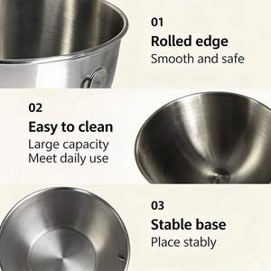 Tazón Mezclador de Acero Inoxidable de 6 Cuartos con Asa, Repuesto para Batidora de Pedestal, Tazón para Procesador de Alimentos de 6 Cuartos - Product Image 4