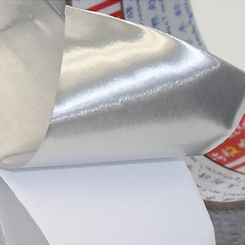 Pabrik langsung penjualan Diperkuat Super lengket satu sisi Lem Karet Aluminium Foil Tape untuk elektronik transportasi